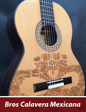 guitarra personalizada con tallado de rosas que simboliza una calavera mexicana