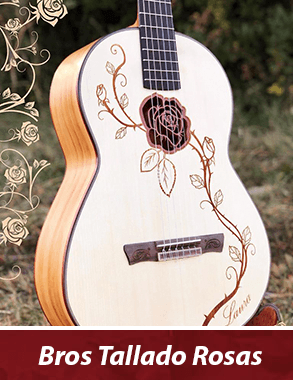 guitarra personalizada con tallado de rosas